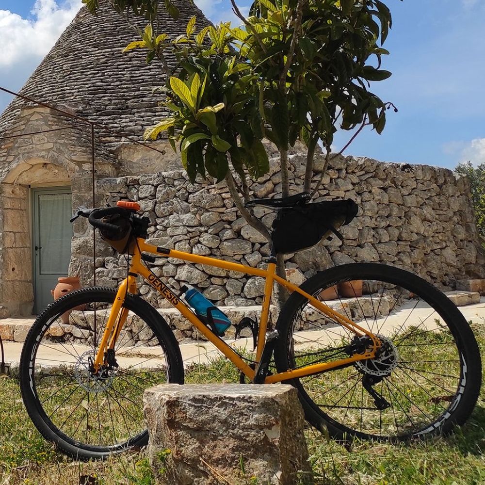 A bike in front of the trullo