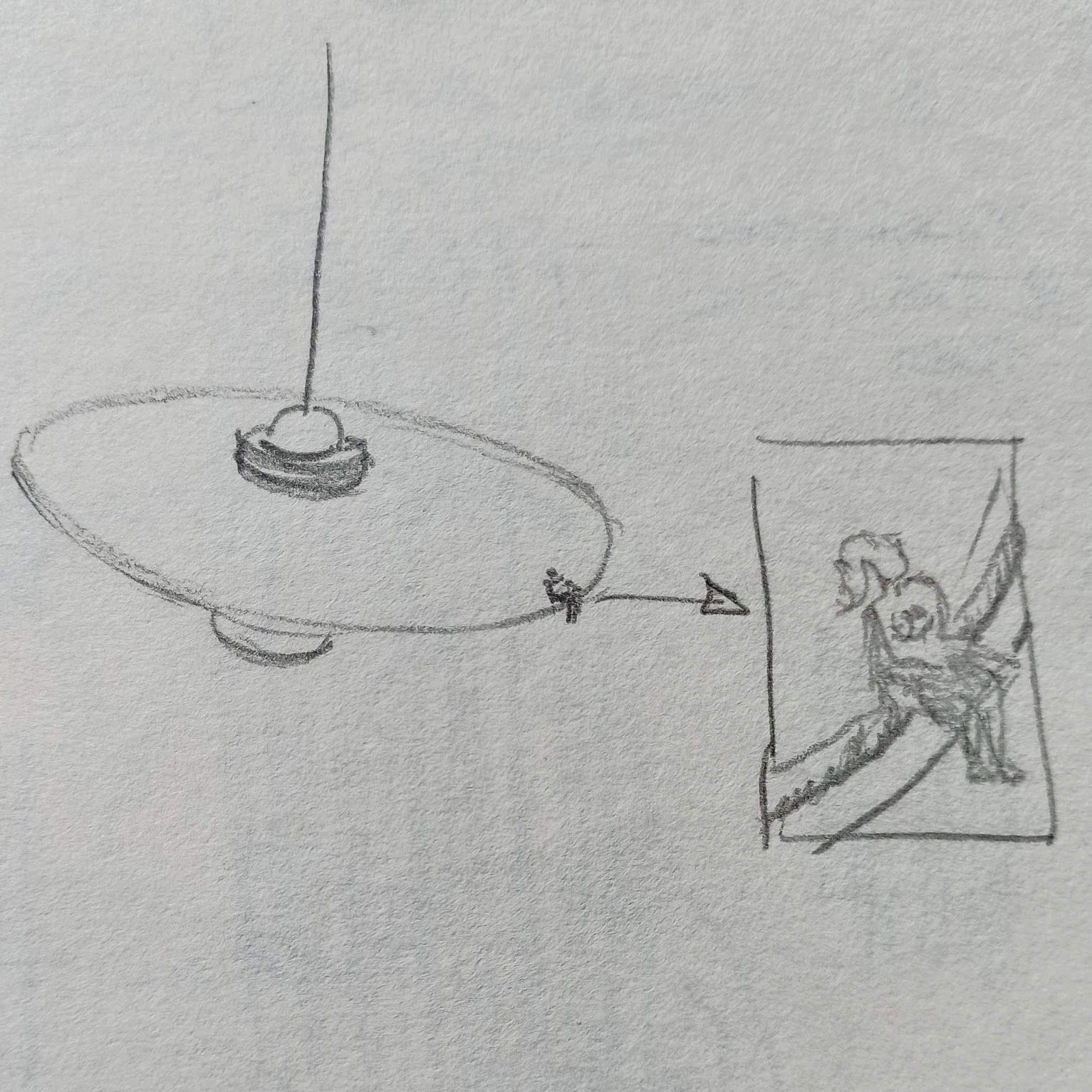 Schizzo per una lampada sospesa