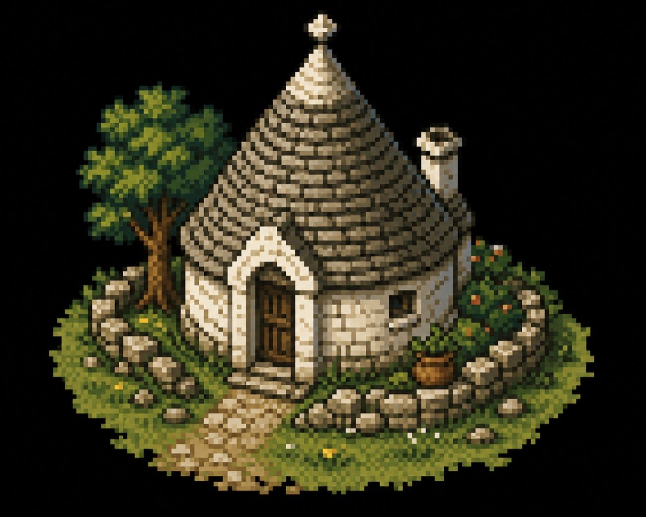 Un trullo, pixel per pixel