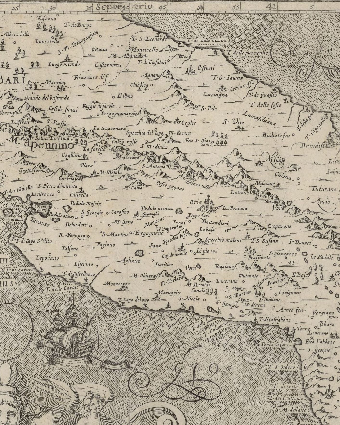 La Terra d'Otranto tra i due mari, nella carta di Magini, 1620