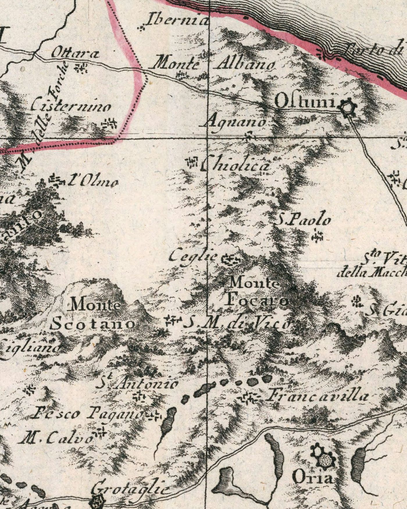 Ceglie nella carta della Terra d'Otranto di Rizzi Zannoni, 1783