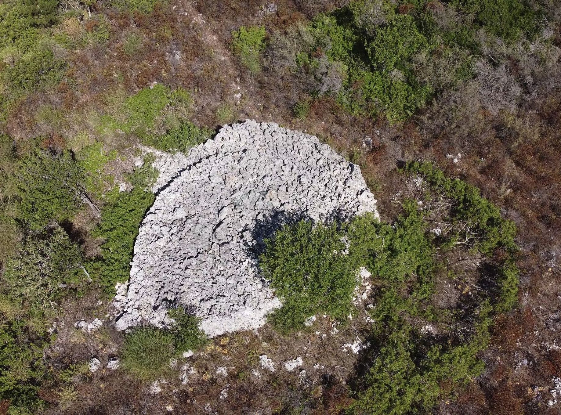 Una specchia nella macchia, dall'alto