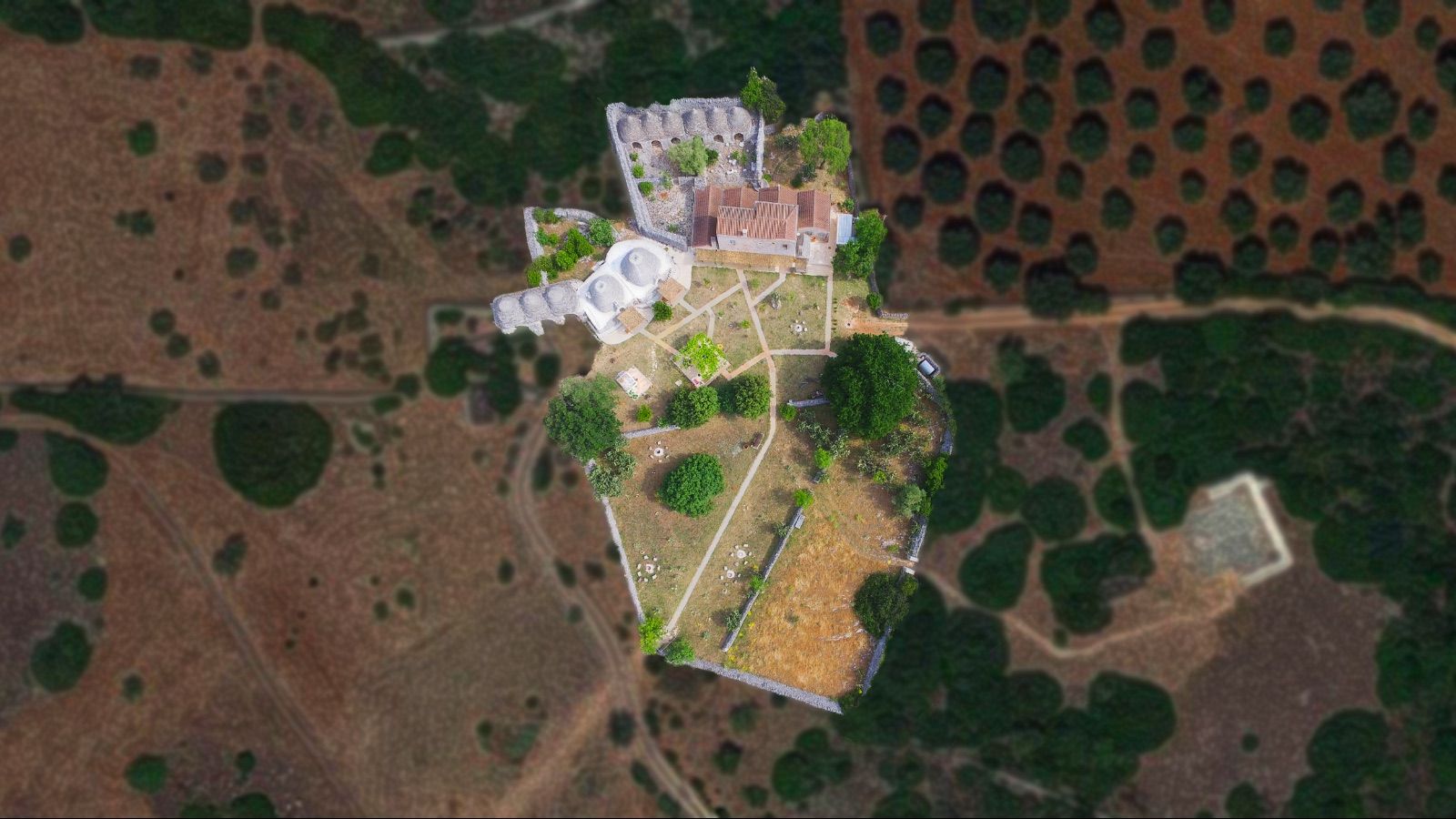 The lithic village of Masseria LoJazzo, from above.